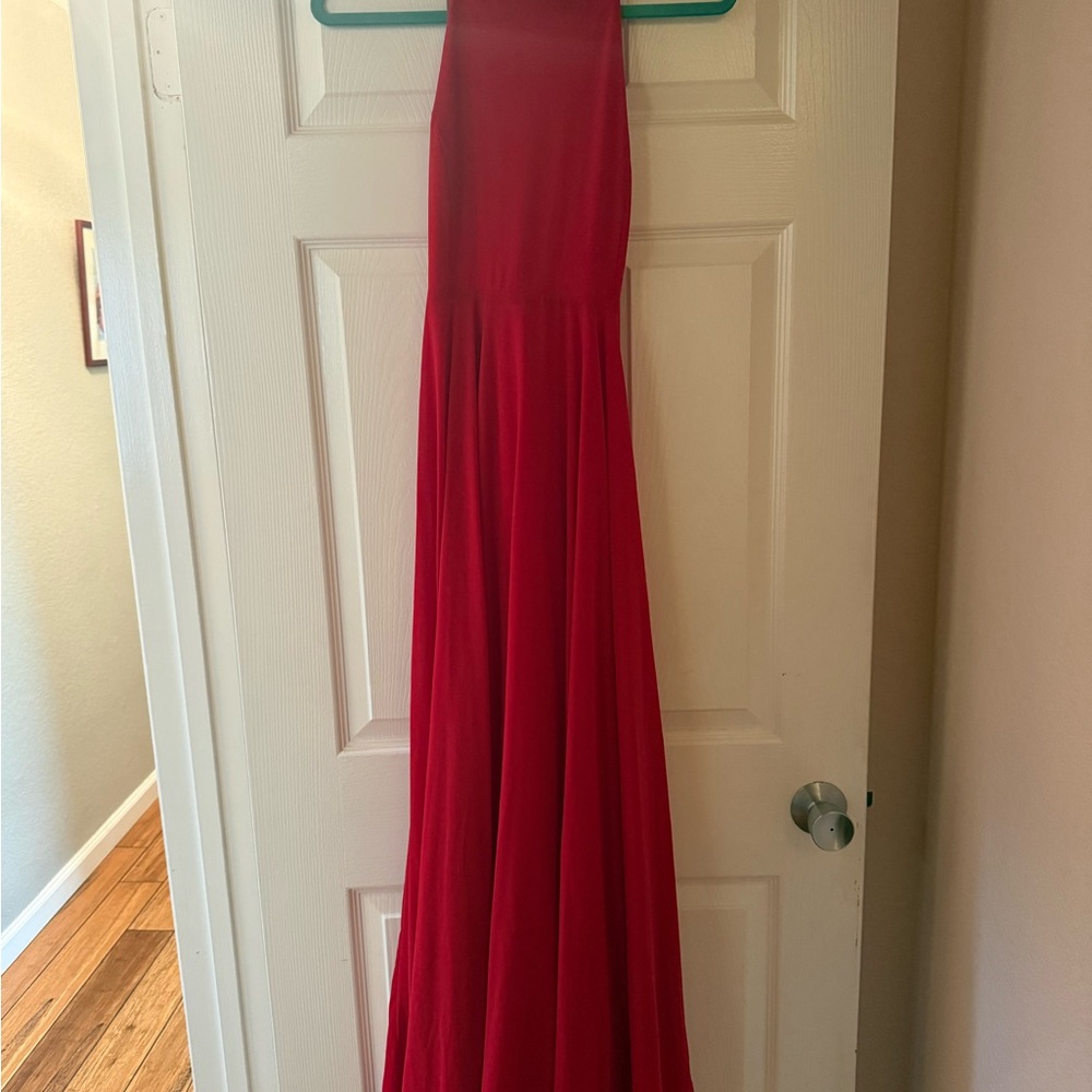 Lulu’s Red Halter Maxi Dress